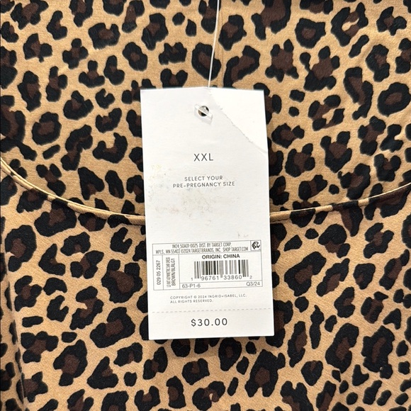 NWT Isabel Maternity Leopard Print Long Sleeve Dress Size XXL - Picture 4 of 9